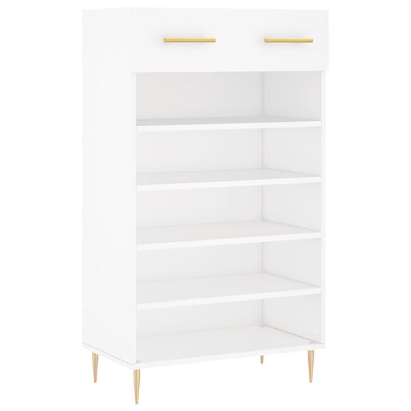 vidaXL Shoe Cabinet White Engineered wood and iron Medium Shoe Cabinet