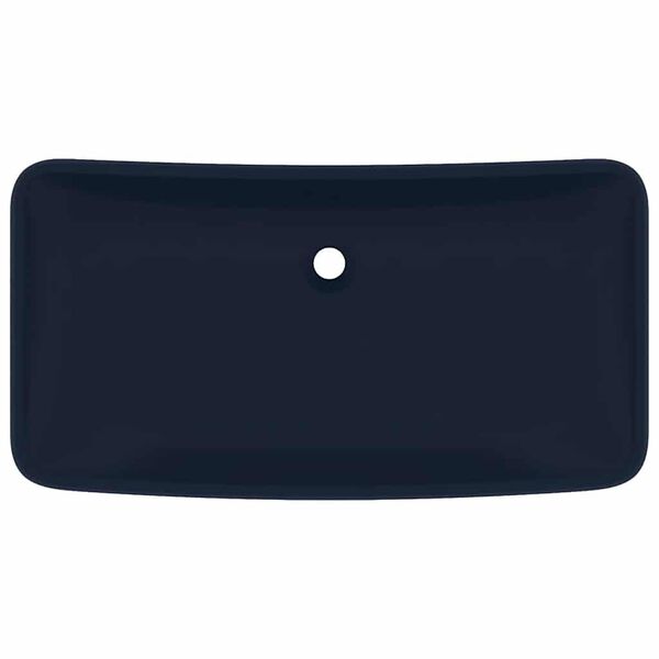 vidaXL Luxury Basin Rectangular Matt Dark Blue 28.0x15.0" Ceramic