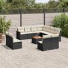 vidaXL Garden Sofa Set Black PE rattan Large Modular Garden Sofa Set