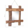 vidaXL Mirror Natural Recycled Teak Wood 19.7 x 19.7 in
