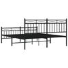 vidaXL Bed Frame Black Powder-Coated Steel 63 x 79 in Bed Frame