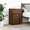 vidaXL Bedside Cabinet Brown Oak Engineered Wood Medium Bedside Cabinet