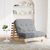 vidaXL Futon Sofa Bed Grey Solid Pine wood, polyester fabric Full/Double