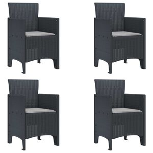 vidaXL Garden Chair 4 pcs Anthracite 20.87 x 19.29 x 33.46 in