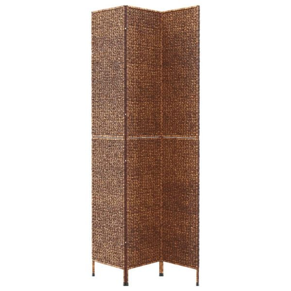 vidaXL Room Divider 3-Panel Brown 48.0x70.9" Water Hyacinth