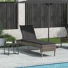 vidaXL Sun Lounger with Cushion Grey 55x200x44cm Poly Rattan