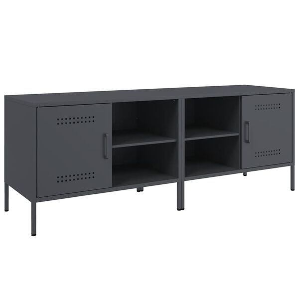 vidaXL TV Cabinet Set of 2 Anthracite Steel Standard TV Cabinet