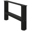 vidaXL Coffee Table Leg Set of 2 Black Powder-coated steel