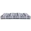 vidaXL Pallet Cushion Gray Check 100% Polyester 47.2 in x 31.5 in x 4.7 in
