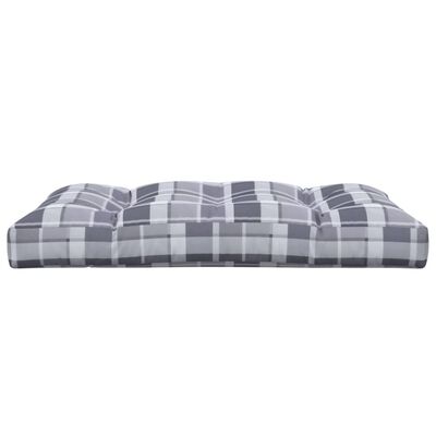 vidaXL Pallet Cushion Gray Check Pattern 47.2"x31.5"x4.7" Fabric