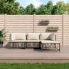 vidaXL Garden Lounge Set Anthracite Poly rattan, powder-coated steel, fabric