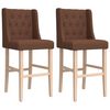 vidaXL Bar Chair Brown Solid rubber wood, fabric (100% polyester) Standard