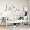 vidaXL Daybed Frame with Headboard White Twin Steel
