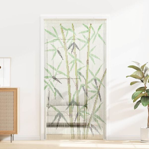 vidaXL Insect Door Curtain Bamboo Print 35.4x86.6" Bamboo