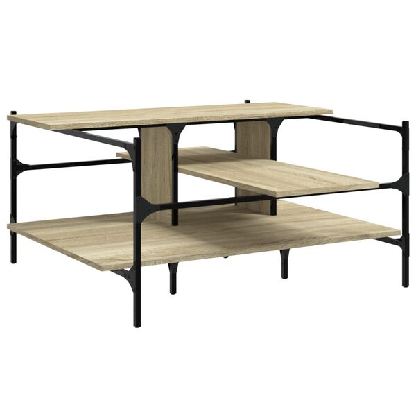vidaXL Coffee Table Sonoma Oak Engineered Wood Square Modern Durable