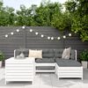 vidaXL Garden Sofa Set White Solid Pine Wood 5-Piece Set Modular
