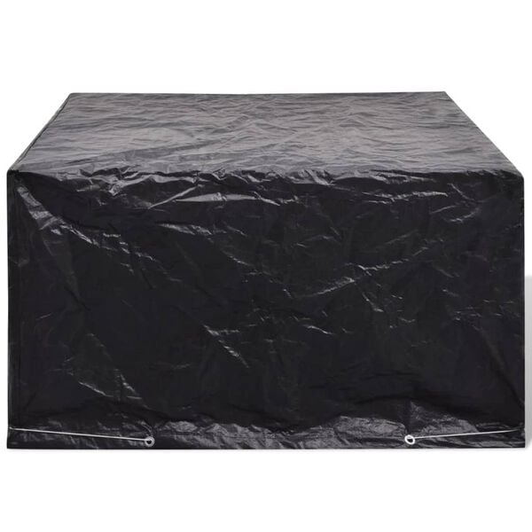 vidaXL Garden Furniture Cover Set of 2 Black Polyethylene