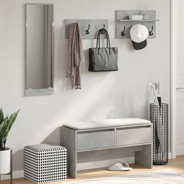 vidaXL Hallway Furniture Set Concrete Grey