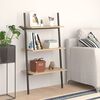 vidaXL Leaning Shelf Light Brown and Black Engineered Wood and Steel
