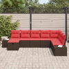 vidaXL Garden Sofa Set with Cushion 8 pcs Brown Poly Rattan