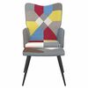 vidaXL Relaxing Chair with Stool Multicolour Polyester Fabric, Steel