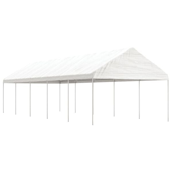 vidaXL Gazebo With Roof White Polyethylene, Galvanized Steel Large