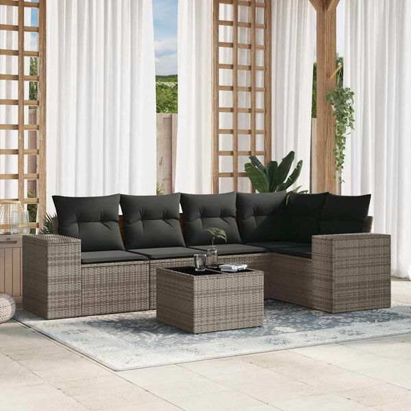 vidaXL Garden Sofa Set Grey