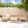 vidaXL Garden Lounge Set Natural wood Solid Pine Wood Large Modular