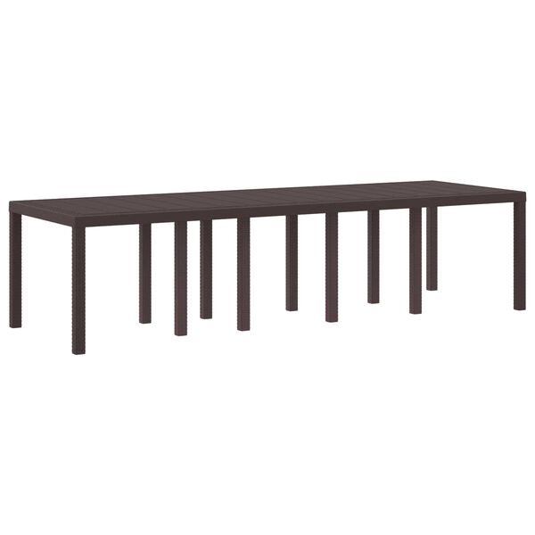 vidaXL Garden Dining Table Brown 118.11 x 39.37 x 28.74 in Poly Rattan