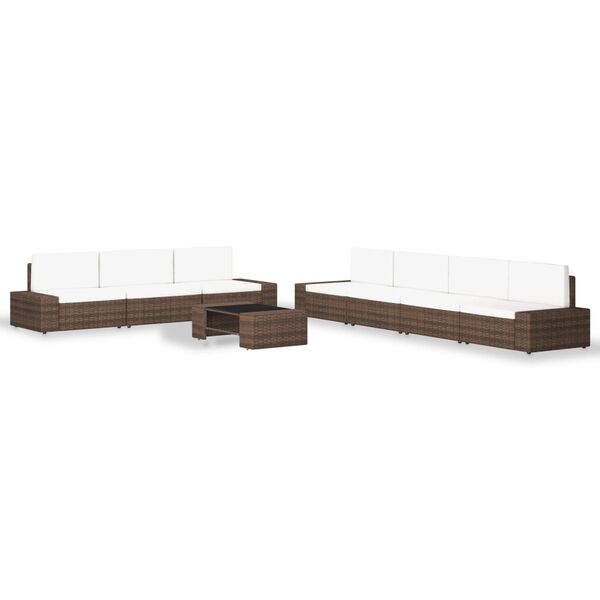 vidaXL Garden Lounge Set Brown and Cream White