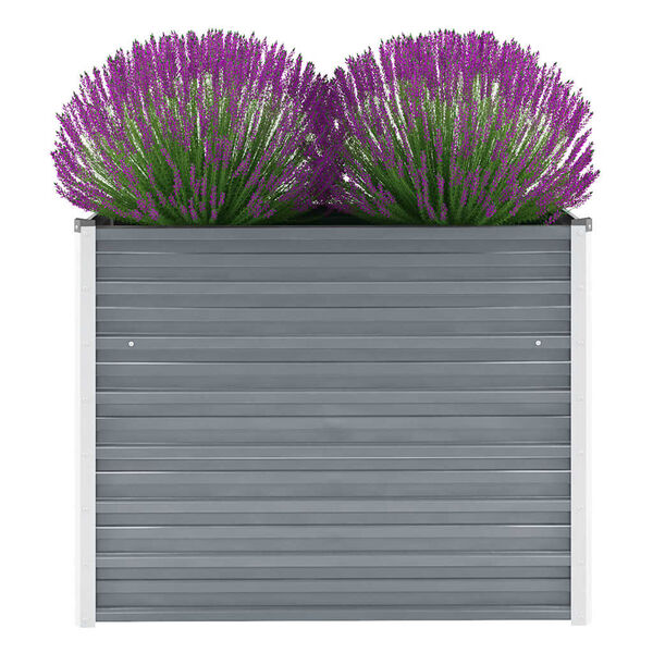 vidaXL Raised Bed Grey Galvanized Steel 39.4 x 15.7 x 30.3 in Durable