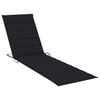 vidaXL Sun Lounger Teak and black