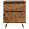 vidaXL Bedside Cabinet Set of 2 Old wood Engineered wood, metal Medium