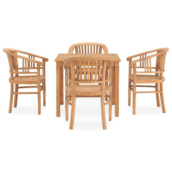 vidaXL Garden Dining Set Natural Teak Solid Teak Wood