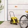 vidaXL Pet Bike Trailer Yellow Oxford Fabric, Iron, PVC Medium Foldable