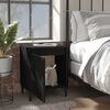 vidaXL Bed Cabinet Set of 2 Black Engineered wood, Metal Compact