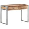 vidaXL Desk Rough Natural Mango Wood and Grey Iron Rough Mango Wood and Iron