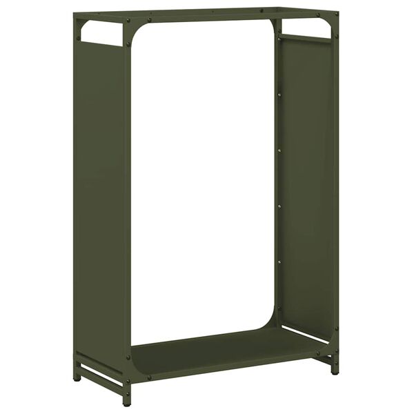 vidaXL Firewood Rack Olive Green 23.6x11.0x35.4" Cold-rolled steel
