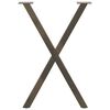 vidaXL Dining Table Legs X-Shaped 2 pcs Natural Steel 19.7x(28.3-28.7)" Steel