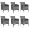 vidaXL Garden Dining Set Grey Poly Rattan 7 Piece Durable