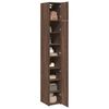 vidaXL Slim Storage Cabinet Brown Oak 11.8"x16.7"x88.6" Engineered Wood