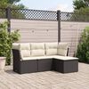 vidaXL Garden Sofa Set Black, Cream White