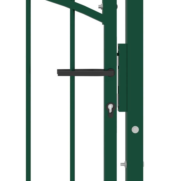 vidaXL Fence Gate with Arched Top Steel 39.4x59.1" Green