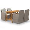 vidaXL Dining Set Brown, Cream White