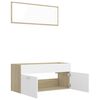 vidaXL Bathroom Furniture Set White and sonoma oak Engineered wood, acrylic