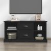 vidaXL TV Cabinet Black Engineered Wood Medium TV Cabinet Rectangular