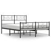 vidaXL Bed Frame Black Powder-Coated Steel Full Bed Frame Rectangular