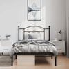 vidaXL Bed Frame Black Steel Twin Rectangular Modern Durable