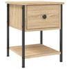 vidaXL Bedside Table Set of 2 Sonoma oak Engineered wood, iron Medium