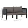 vidaXL 2-seater Sofa Anthracite Poly rattan Standard Seats Many